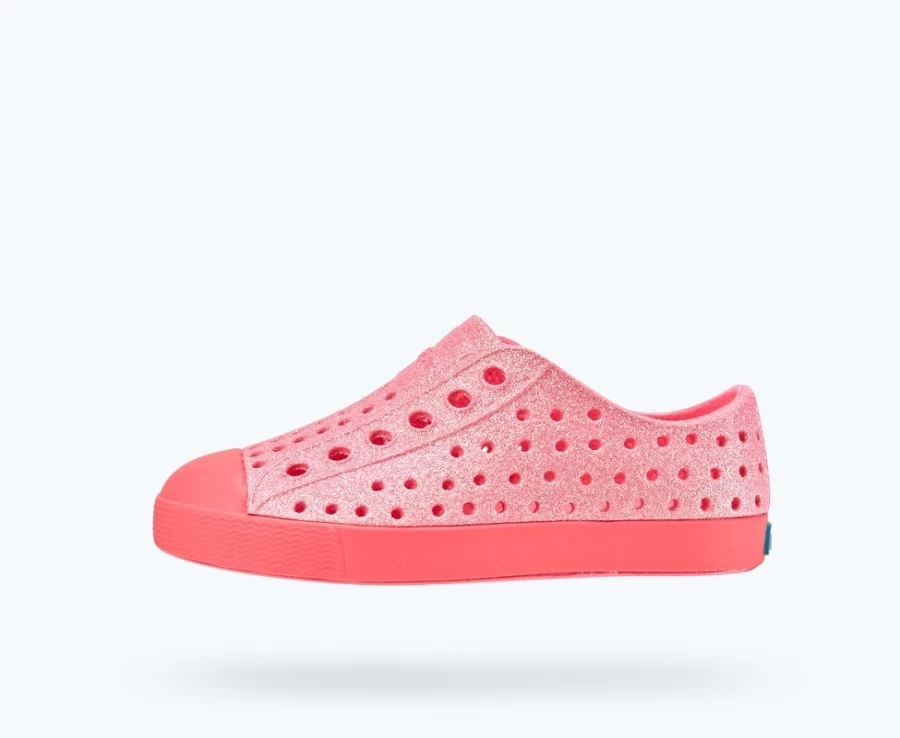 Native Shoes Jefferson Bling Child Girls Sneakers in Floyd Bling/Pink