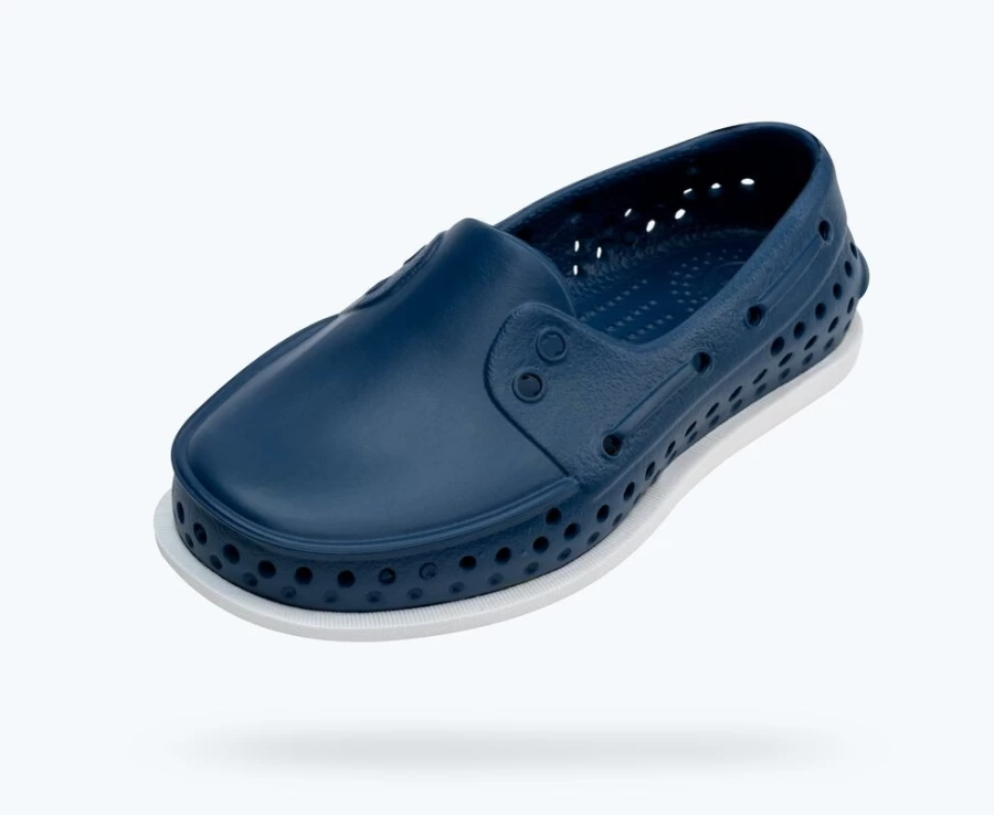 Native Shoes Howard Sugarlite Child Girls' Sneakers in Frontier Blue/Shell White/Foxtail Speckle Rubber