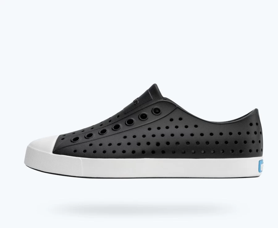 Native Shoes Jefferson Womens Jiffy Black Shell White Sneakers
