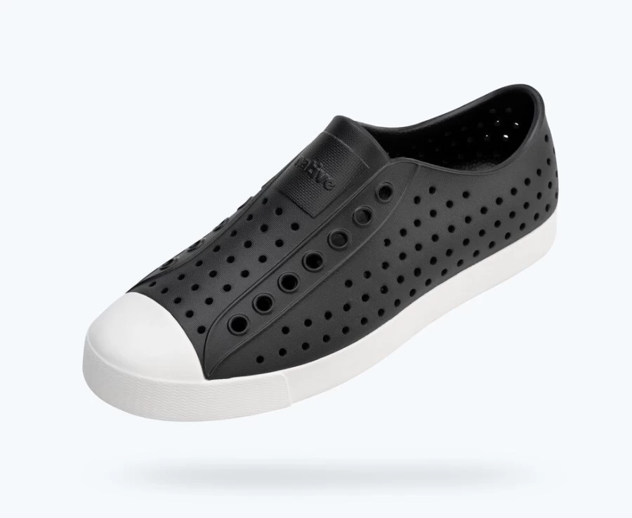 Native Shoes Jefferson Womens Jiffy Black Shell White Sneakers