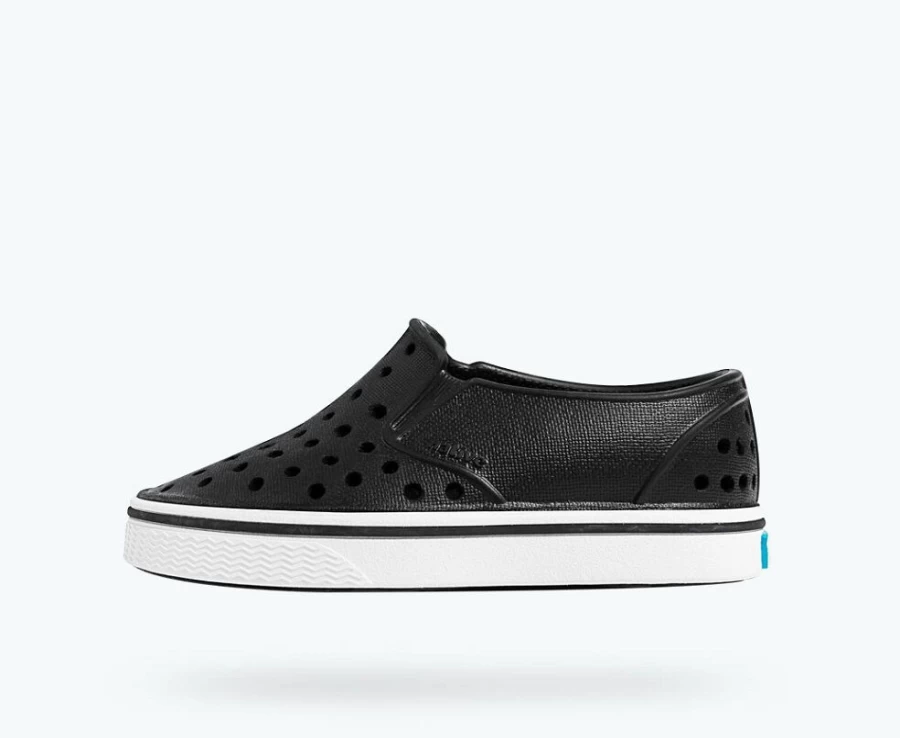 Native Shoes Jiffy Black/Shell White Girls' Miles Child Sneakers