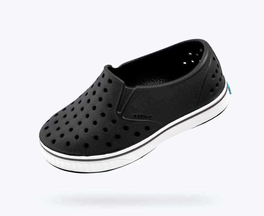 Native Shoes Jiffy Black/Shell White Girls' Miles Child Sneakers