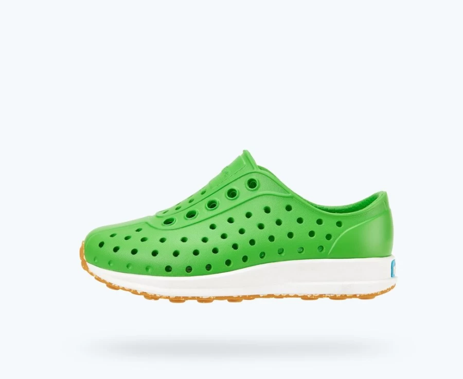 Native Shoes Robbie Sugarlite Child Sneakers for Boys - Grasshopper Green/Shell White/Mash Speckle Rubber