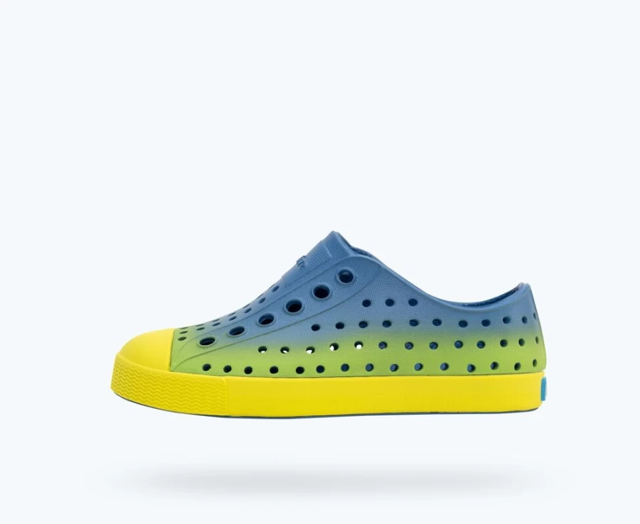 Native Shoes Jefferson Sugarlite Ombre Sneakers for Girls - Vallarta Blue/Pickle Green Ombre