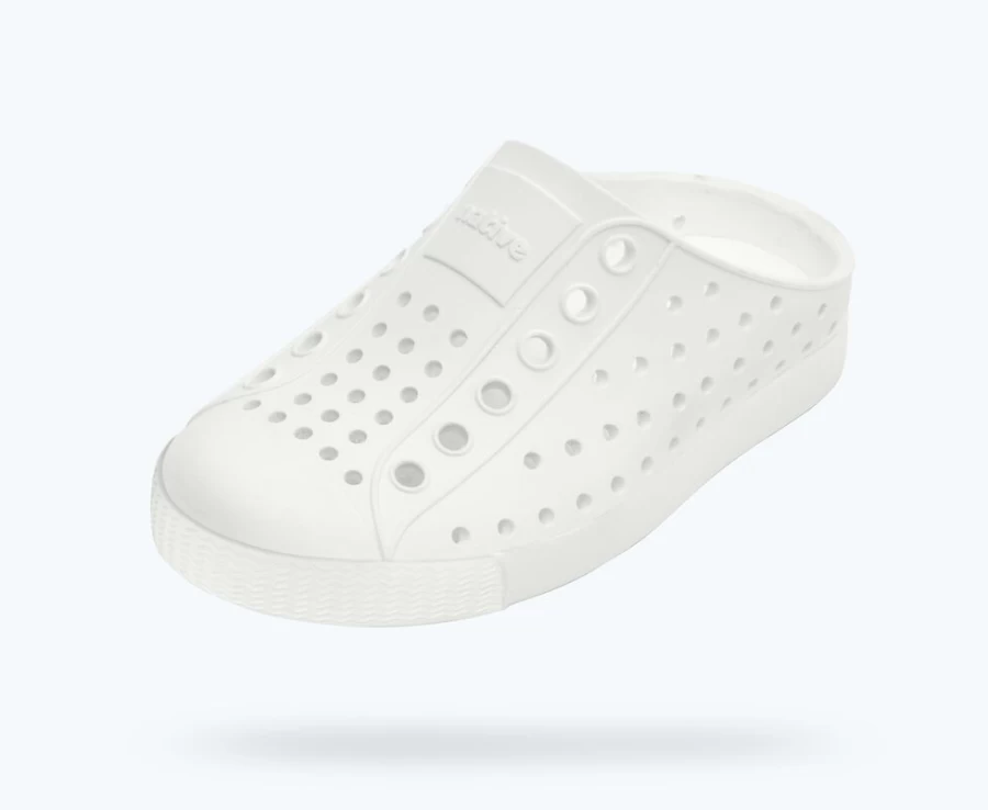 Native Shoes Jefferson Clog Sugarlite for Girls in Shell White | Lightweight Comfortable Kids Clogs