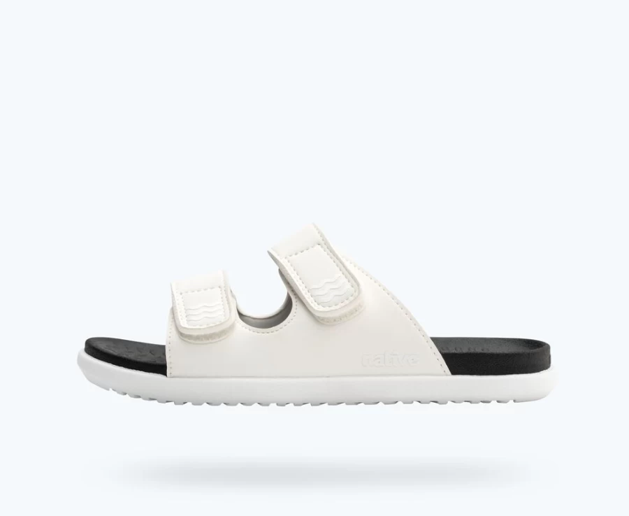 Native Shoes Frankie Sugarlite Junior Girls Sneakers in Shell White & Jiffy Black