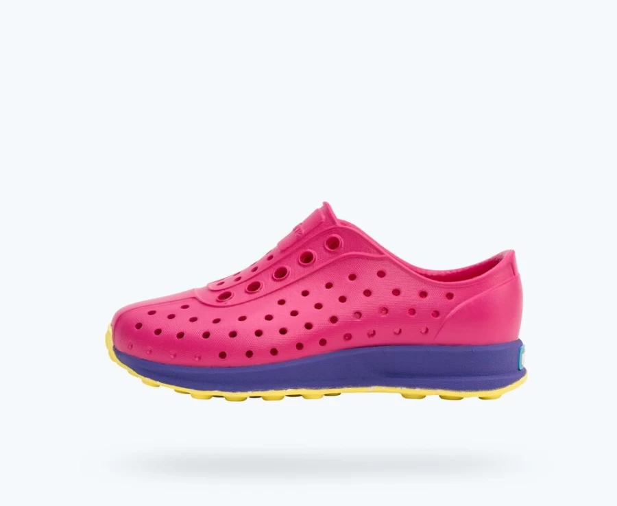 Native Shoes Robbie Sugarlite Child Girls Sneakers - Radberry Pink, Ultra Violet, Morning Speckle Rubber