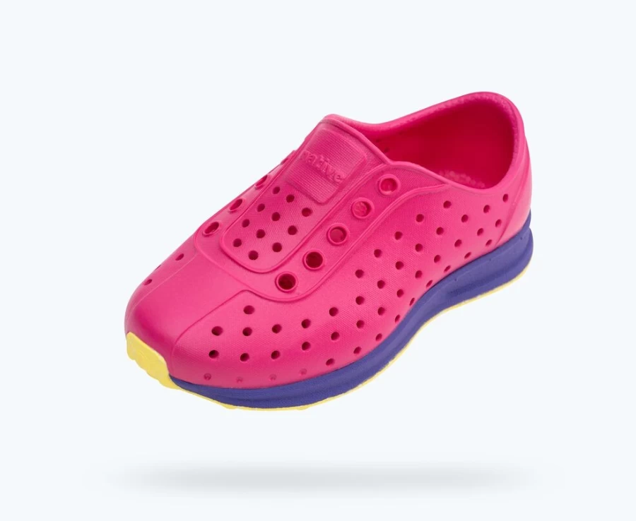 Native Shoes Robbie Sugarlite Child Girls Sneakers - Radberry Pink, Ultra Violet, Morning Speckle Rubber