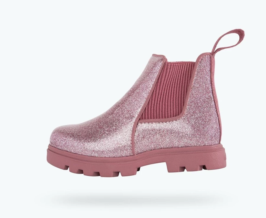 Native Shoes Kensington Treklite Glitter - Pink Glitter/Temple Pink Lightweight Sneakers for Girls