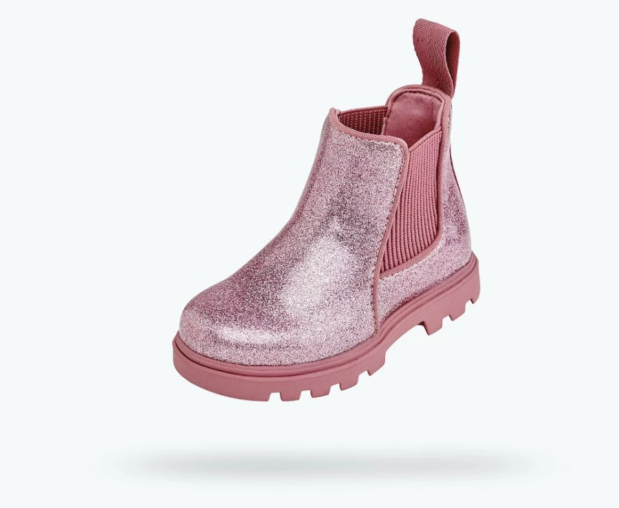 Native Shoes Kensington Treklite Glitter - Pink Glitter/Temple Pink Lightweight Sneakers for Girls