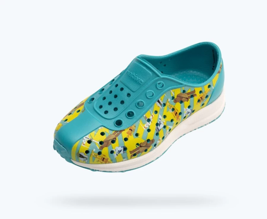 Native Shoes Robbie Sugarlite Star Wars Print Sneakers for Girls in Glacier Green, Shell White, Lightside Block, and Glacier Speckle Rubber