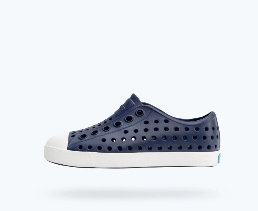 Native Shoes Jefferson Child Girls' Sneakers in Regatta Blue & Shell White