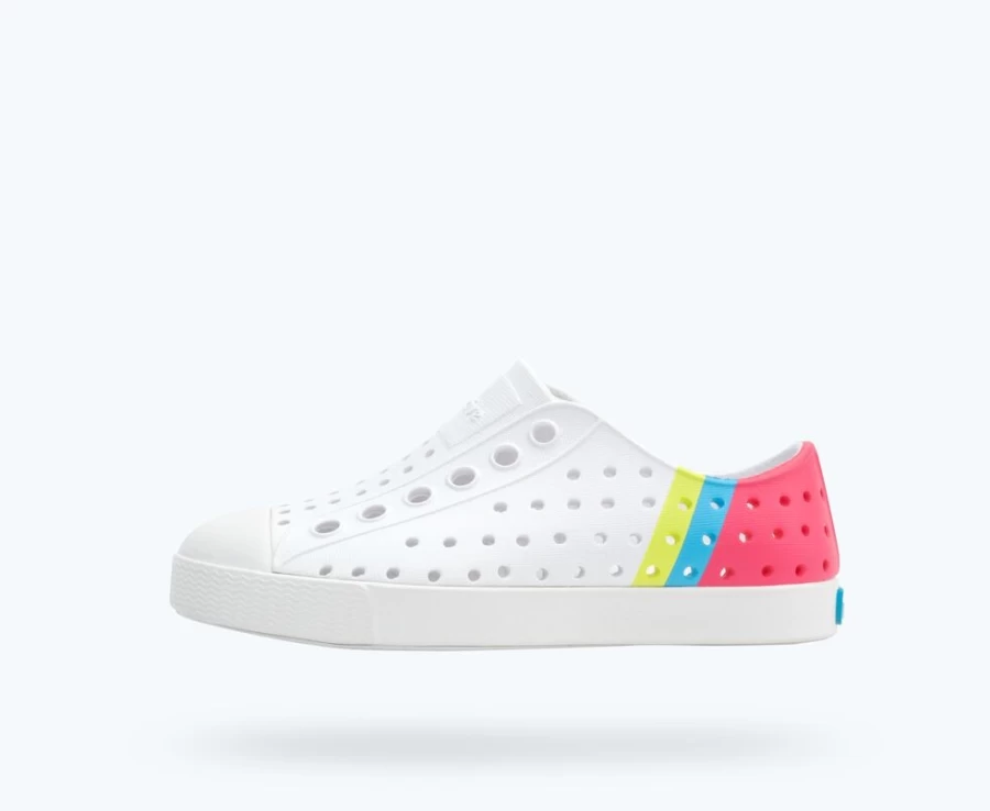 Native Shoes Jefferson Sugarlite Block - Girls' Shell White & Celery Sneakers