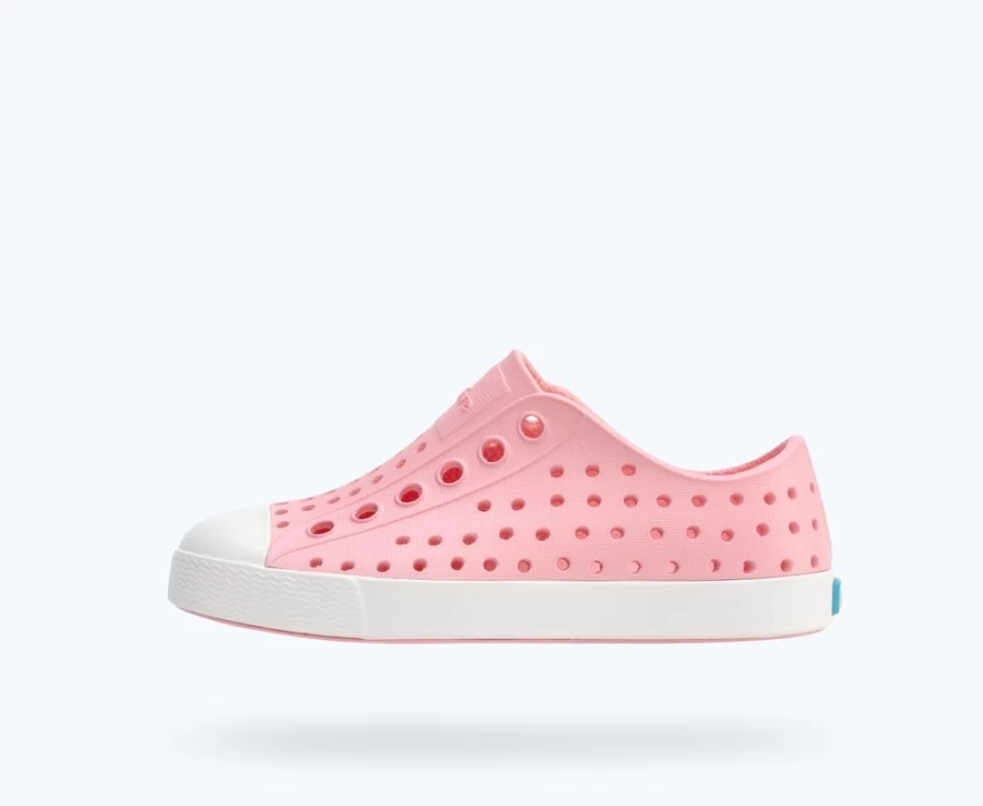 Native Shoes Jefferson Child Girls' Sneakers in Princess Pink & Shell White