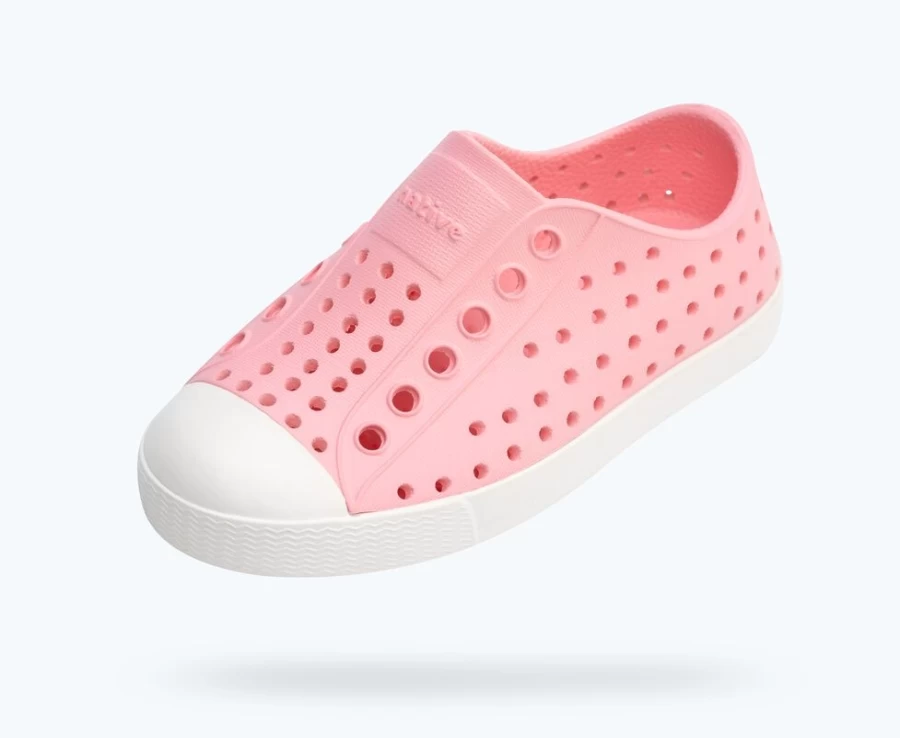 Native Shoes Jefferson Child Girls' Sneakers in Princess Pink & Shell White