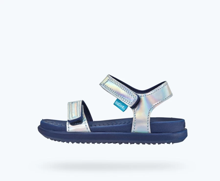 Native Shoes Charley Hologram Girls Sneakers in Hologram/Regatta Blue