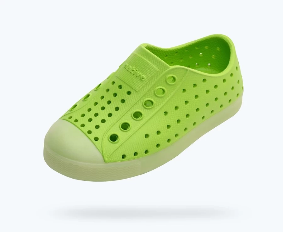 Native Shoes Jefferson Sugarlite Glow Snap Green/Glow Girls' Lightweight Sneakers