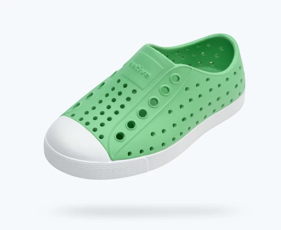 Native Shoes Jefferson Candy Green/Shell White Girls' Lightweight Sneakers