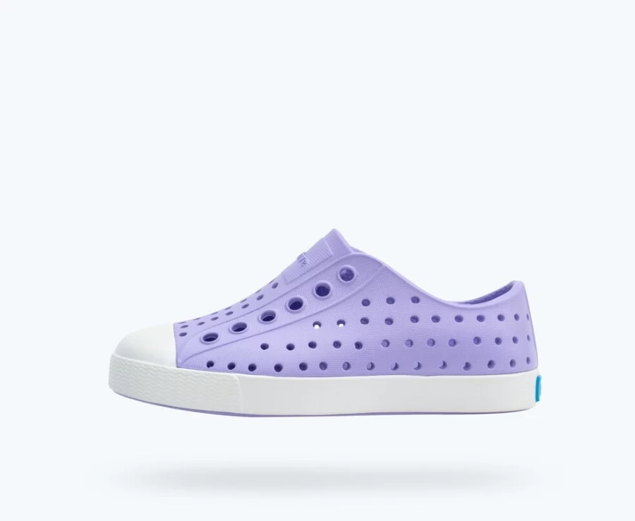 Native Shoes Jefferson Child Girls Sneakers in Healing Purple & Shell White