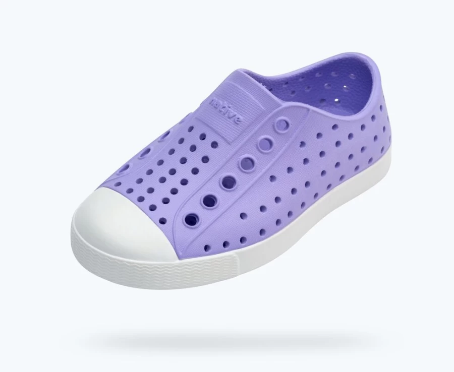 Native Shoes Jefferson Child Girls Sneakers in Healing Purple & Shell White
