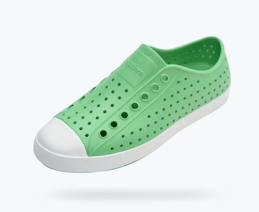 Native Shoes Jefferson Womens Candy Green/Shell White - Lightweight Comfortable Sneakers