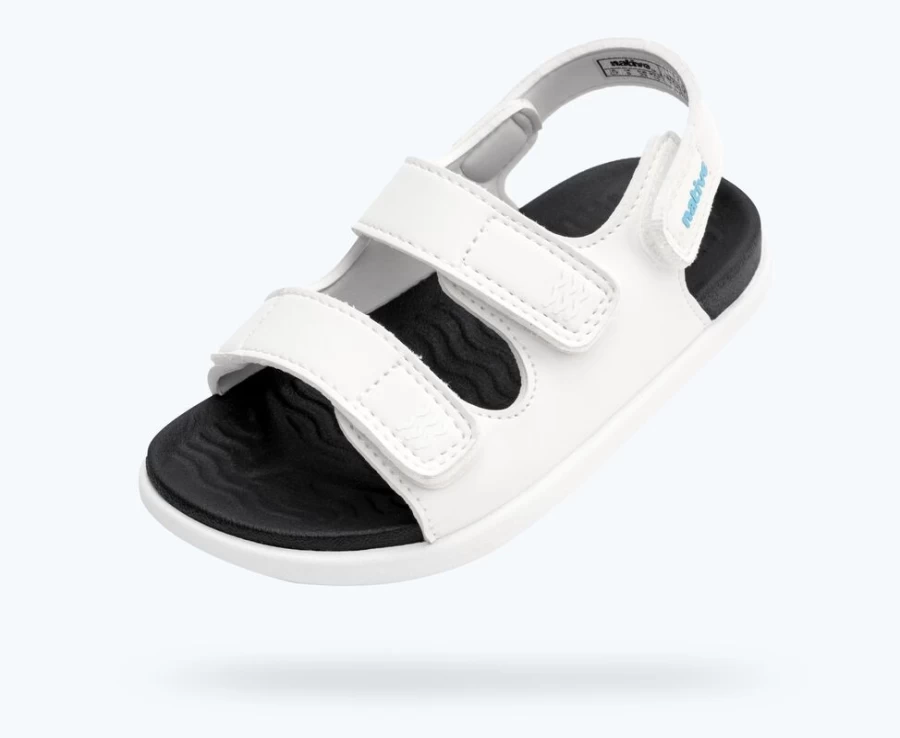 Native Shoes Frankie Sugarlite Girls Sneakers in Shell White & Jiffy Black