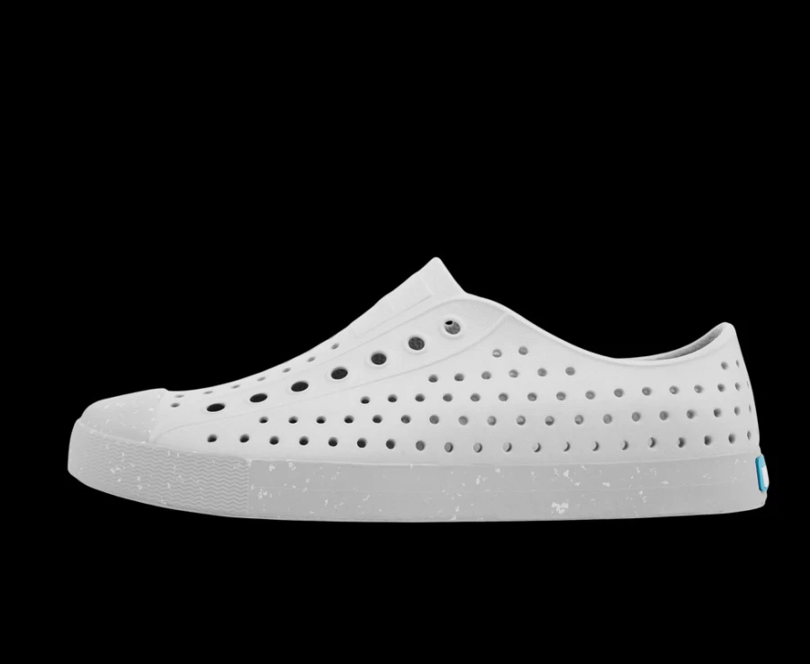 Native Shoes Jefferson Bloom Women's Sneakers in Mist Grey with Shell Speckles Design