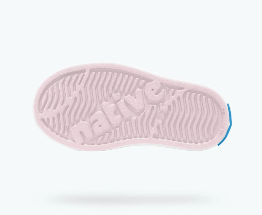 Native Shoes Jefferson Bling Child Girls Sneakers in Milk Pink Bling/Shell White