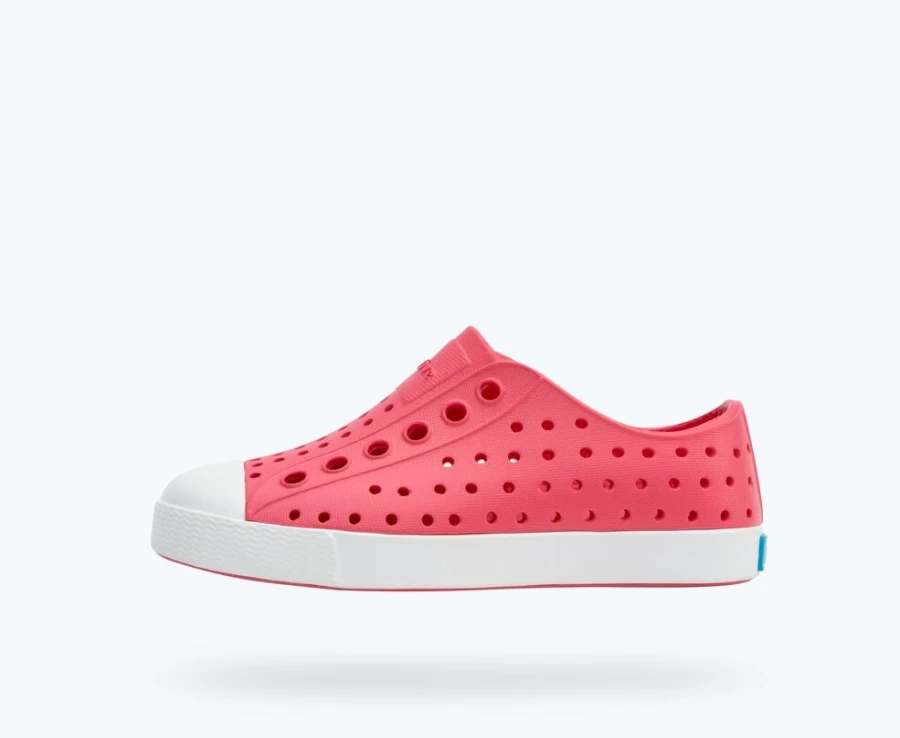 Native Shoes Jefferson Child Girls Sneakers in Dazzle Pink/Shell White