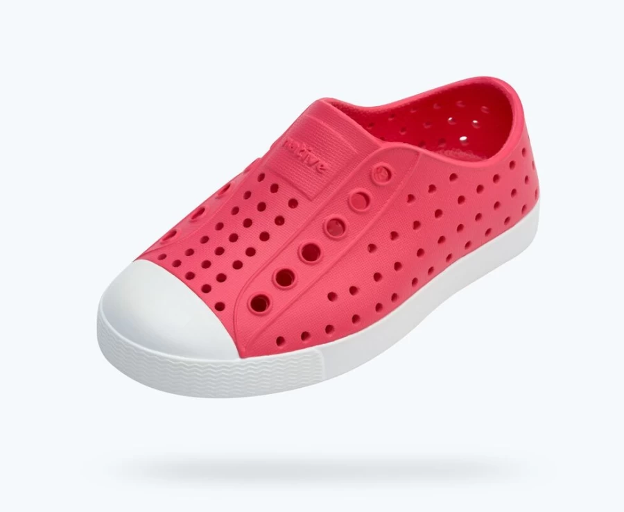 Native Shoes Jefferson Child Girls Sneakers in Dazzle Pink/Shell White