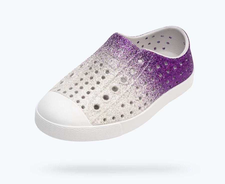 Native Shoes Jefferson Bling Starfish Frost Bling/Shell White Girls' Sneakers