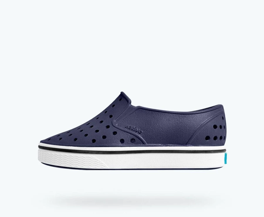 Native Shoes Miles Child Girls' Sneakers in Regatta Blue & Shell White | Lightweight & Comfortable