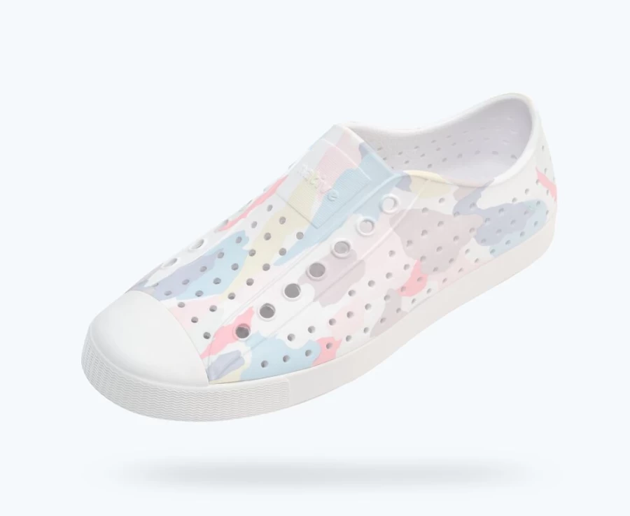 Native Shoes Jefferson Sugarlite Print Women's Sneakers in Shell White & Pink Brush Camo