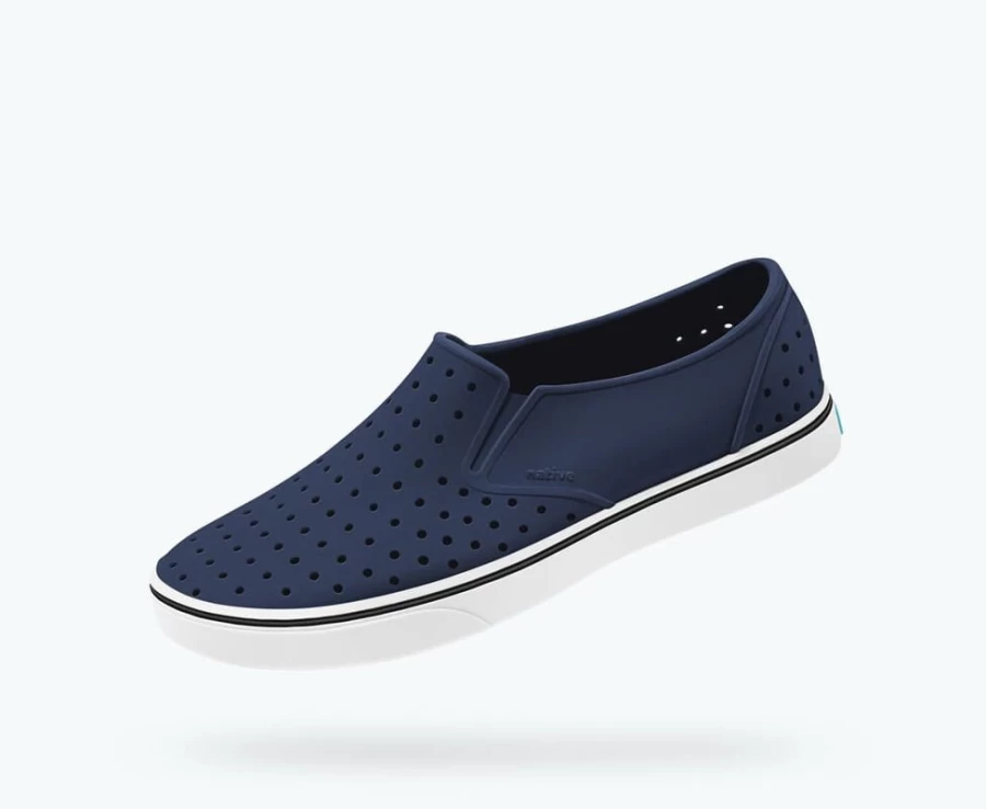 "Native Shoes Women's Miles Sneakers in Regatta Blue & Shell White | Lightweight & Comfortable"