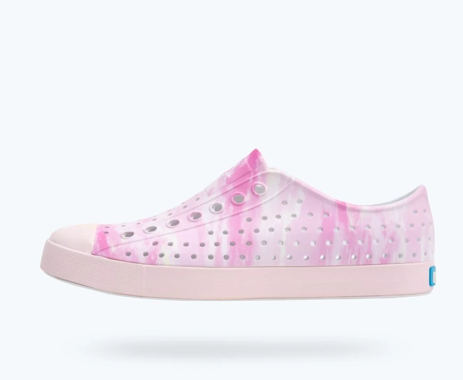 Native Shoes Jefferson Sugarlite Print Women's Sneakers in Shell White, Milk Pink & Pink Clouds