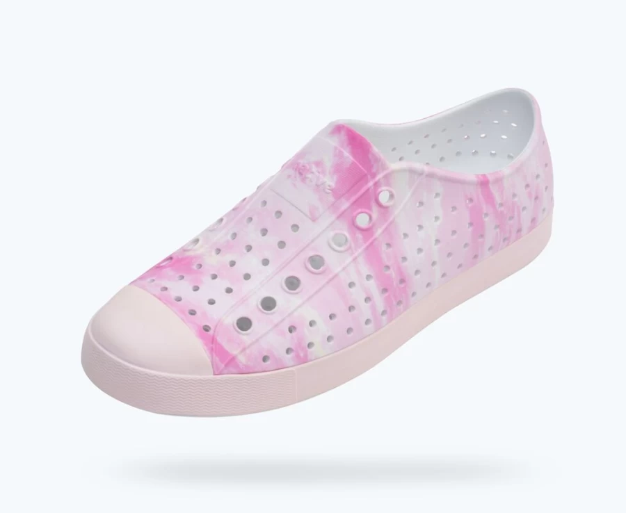 Native Shoes Jefferson Sugarlite Print Women's Sneakers in Shell White, Milk Pink & Pink Clouds