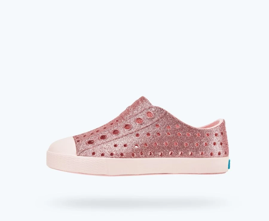 Native Shoes Jefferson Bling Child Rose Pink Bling/Dust Pink Girls' Lightweight Sneakers