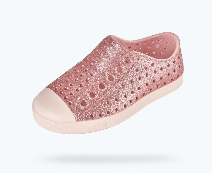 Native Shoes Jefferson Bling Child Rose Pink Bling/Dust Pink Girls' Lightweight Sneakers
