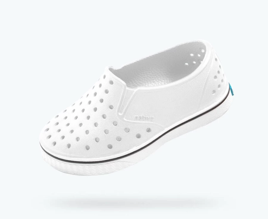 Native Shoes Miles Child Girls Sneakers in Shell White | Lightweight & Comfortable