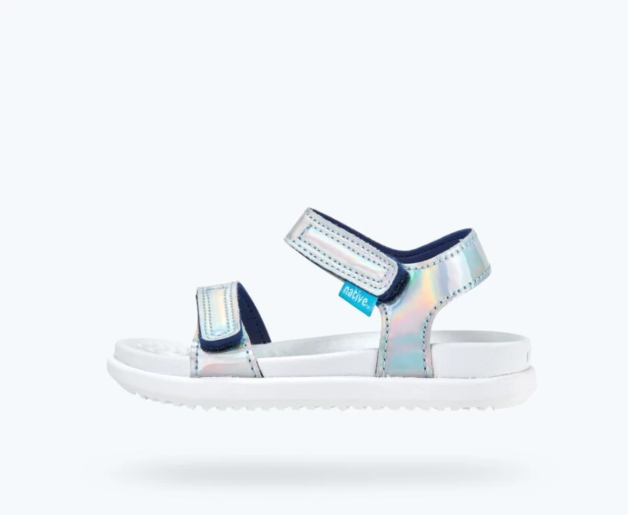 Native Shoes Charley Hologram/Shell White Sneakers for Girls