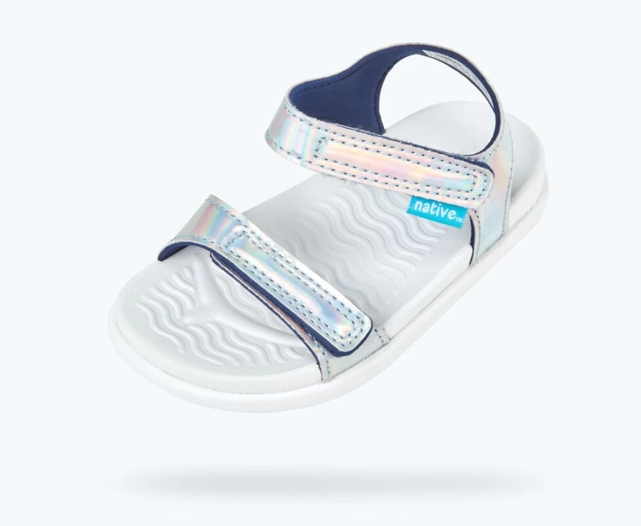 Native Shoes Charley Hologram/Shell White Sneakers for Girls