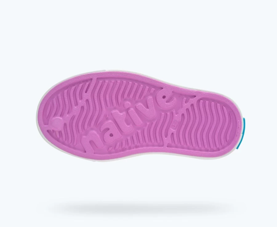 Native Shoes Jefferson Sugarlite Print Sneakers for Girls - Winterberry Pink, Shell White, Morning Stars