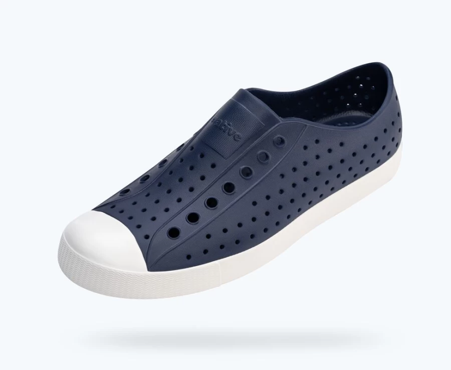"Native Jefferson Women's Shoes in Regatta Blue & Shell White | Lightweight & Comfortable"