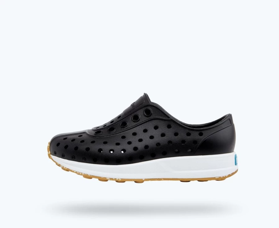 Native Shoes Robbie Sugarlite Child Girls Sneakers - Jiffy Black/Shell White/Mash Speckle Rubber