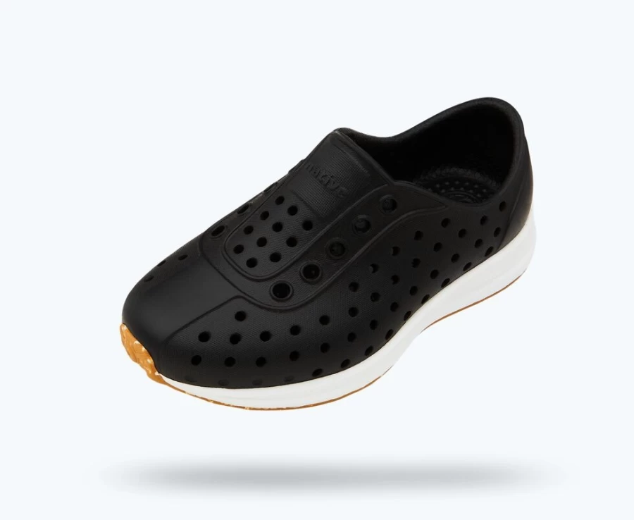 Native Shoes Robbie Sugarlite Child Girls Sneakers - Jiffy Black/Shell White/Mash Speckle Rubber