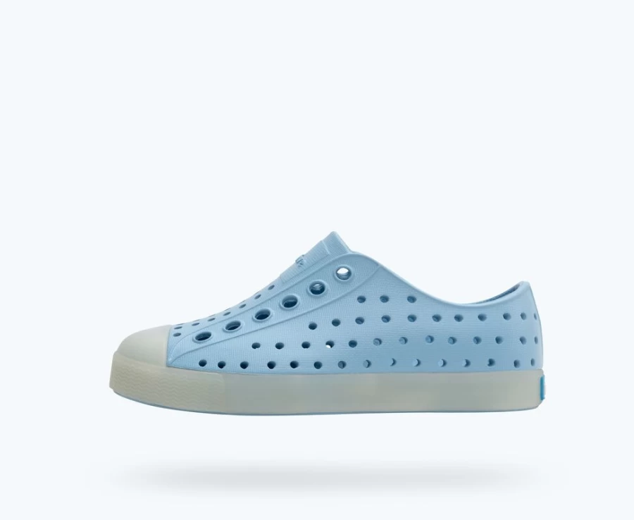 Native Shoes Jefferson Sugarlite Glow - Sky Blue/Glow Girls' Lightweight Sneakers