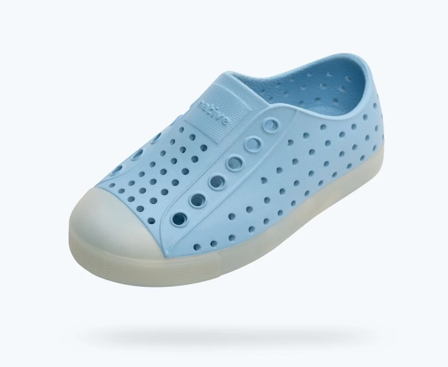 Native Shoes Jefferson Sugarlite Glow - Sky Blue/Glow Girls' Lightweight Sneakers