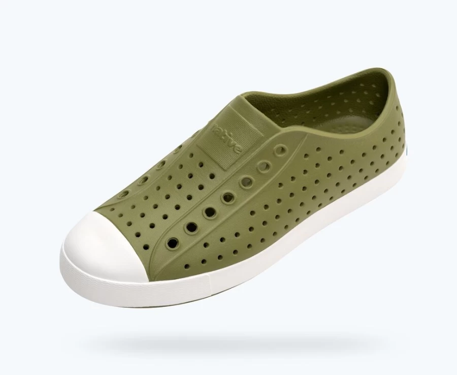 Native Shoes Jefferson Women's Sneakers in Iguana Green & Shell White