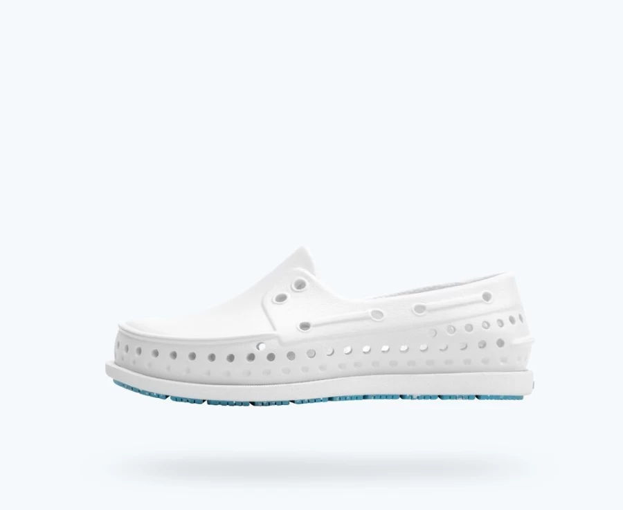 Native Shoes Howard Sugarlite Child Girls Sneakers in Shell White & Surfer Speckle Rubber