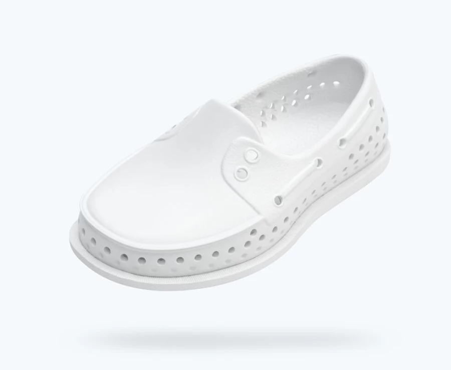 Native Shoes Howard Sugarlite Child Girls Sneakers in Shell White & Surfer Speckle Rubber